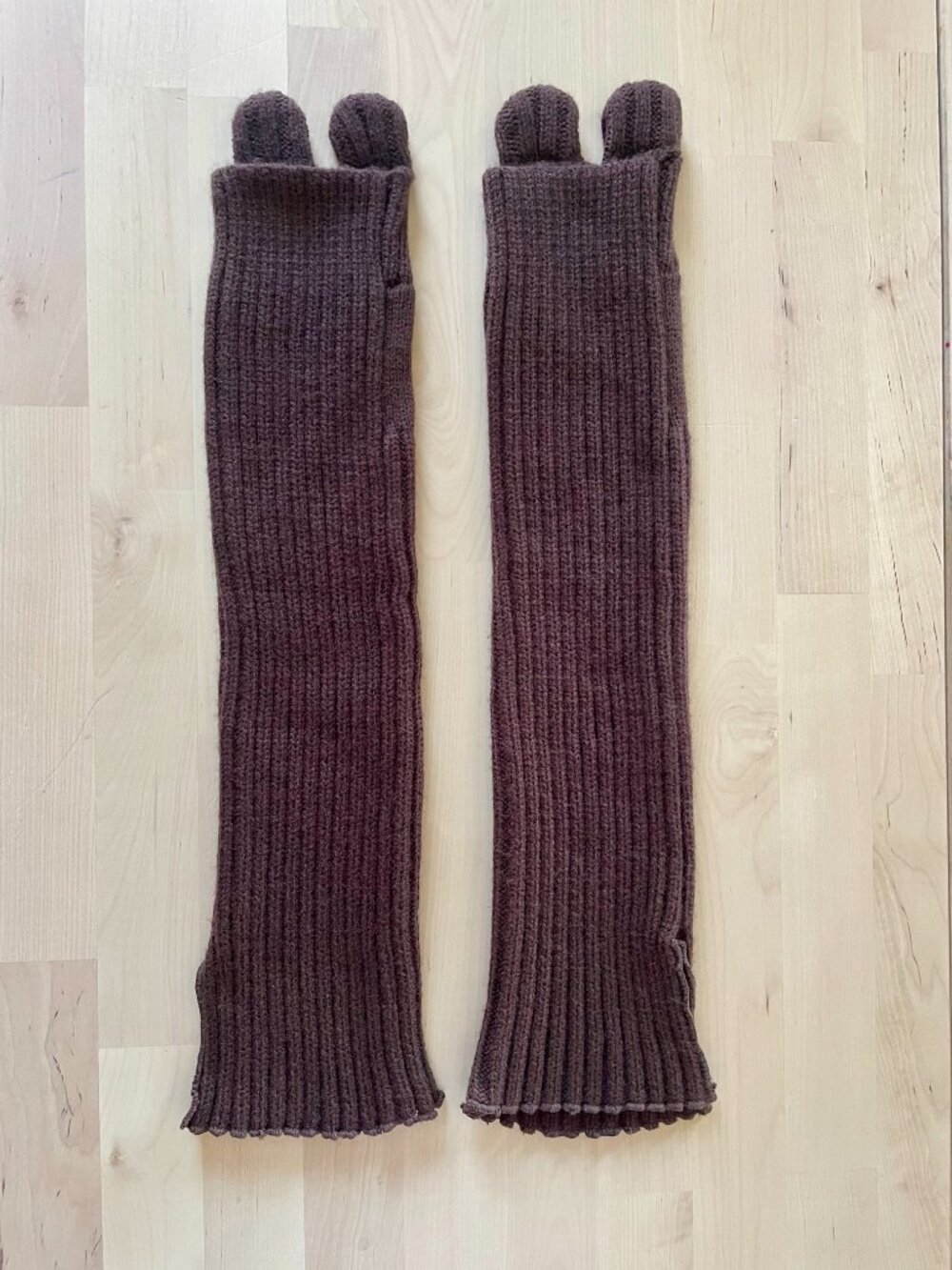 Teddy Fresh Women's Brown Thick Rib Bear Leg Warmers with Ears NWOT NEW One Size - Picture 4 of 4